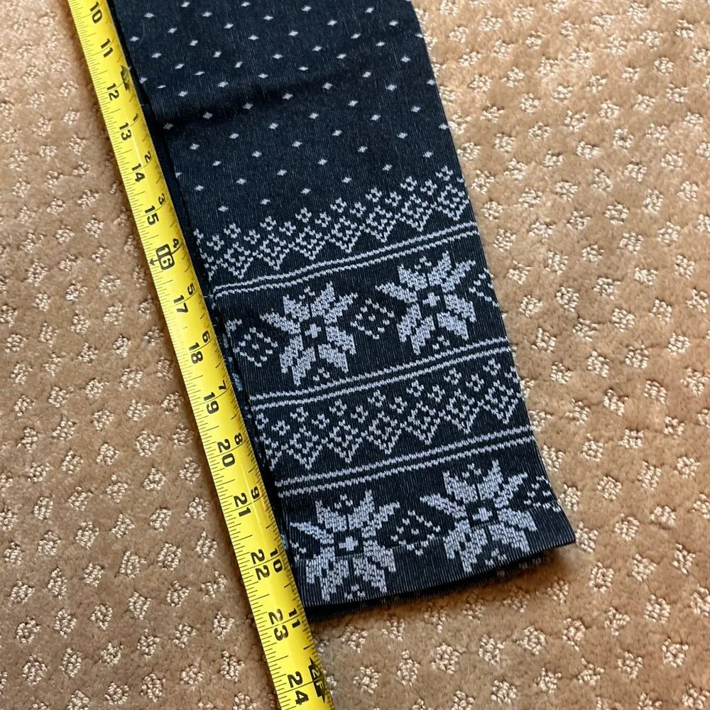 Avia Fair Isle Black Seamless Leggings SZ L 12/14 Cabin Activewear Winter Skiing - Image 9