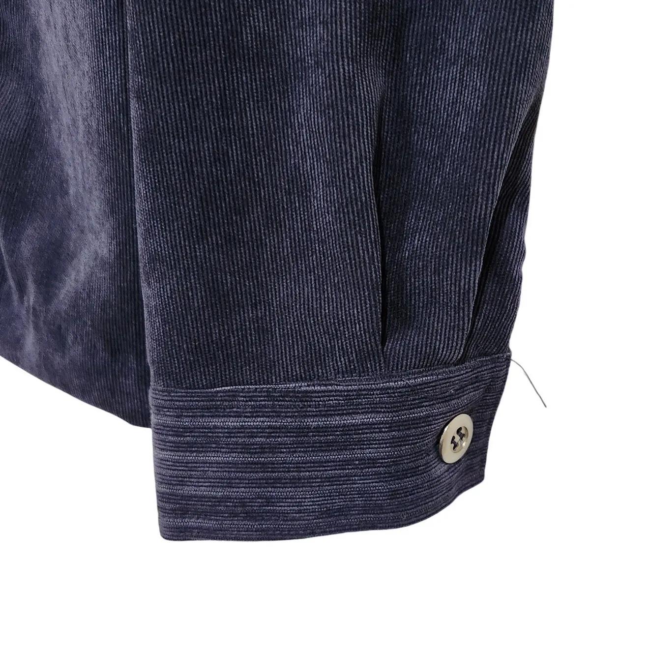 Alfred Dunner Purple Full Zip Embellished Collared Retro Corduroy Jacket Size 14 - Image 3