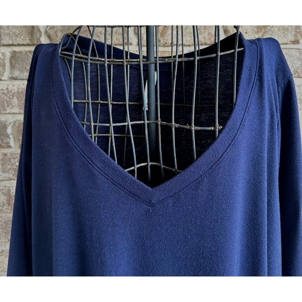 Zenana Premium Tunic Dress 3XL Navy Blue V Neck Pull On Pockets Flowy Comfort - Image 5