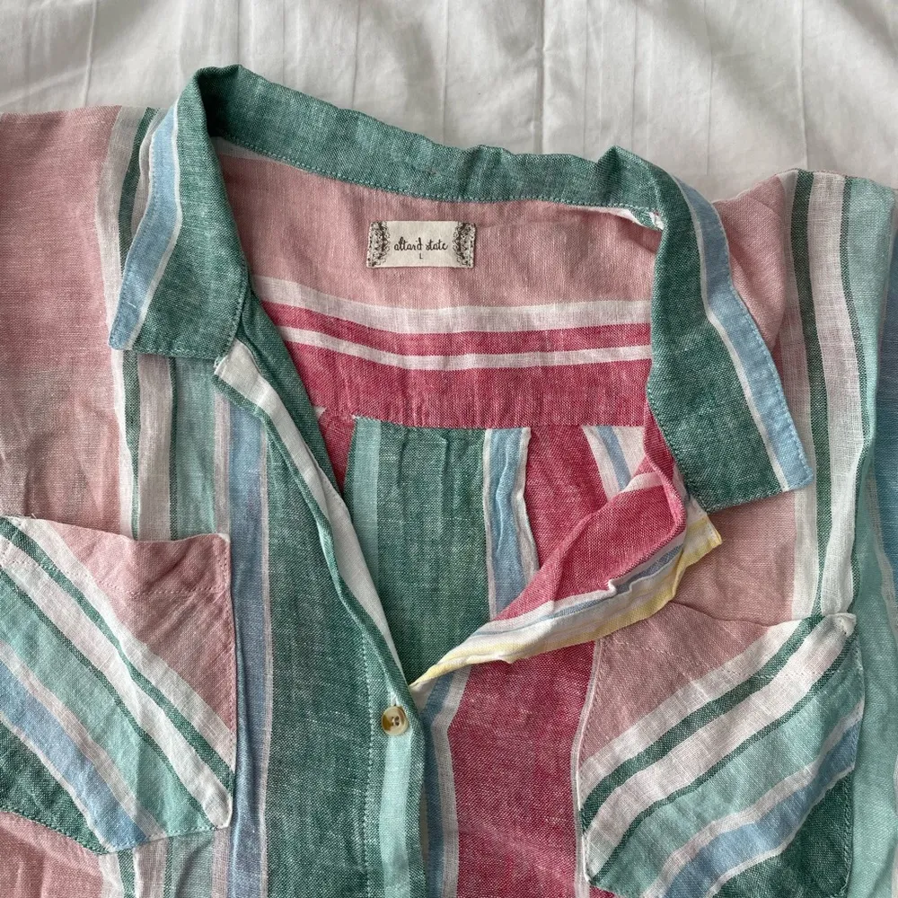 NWT Altar’d State Pink and Blue Lightweight Button Down Shirt - Image 4