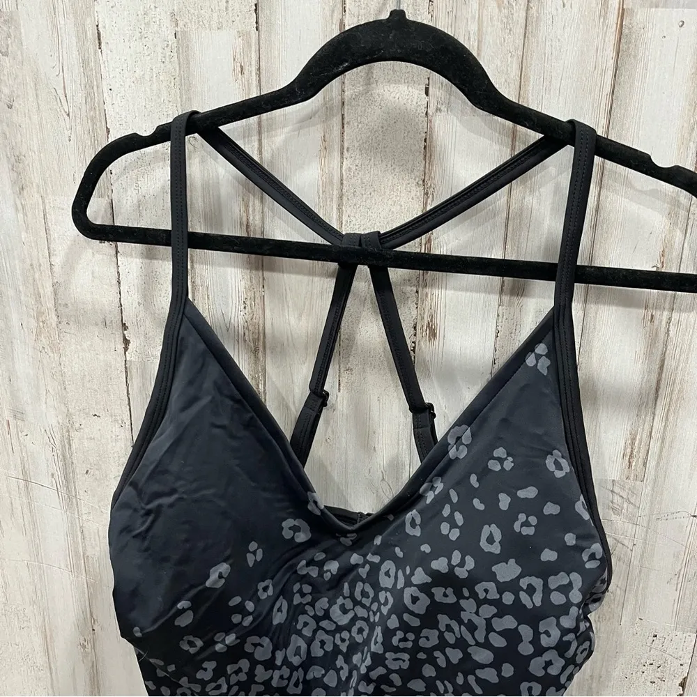 NWT Kona Sol Black Floral Medium Coverage One Piece Swimsuit Bathing Suit - Image 3