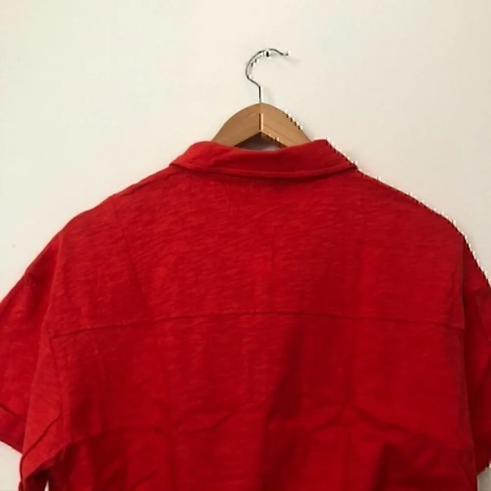 NEW NWT SPLENDID ANTHROPOLOGIE Tie Hem Button Down Top Red 100% Cotton Small S - Image 10