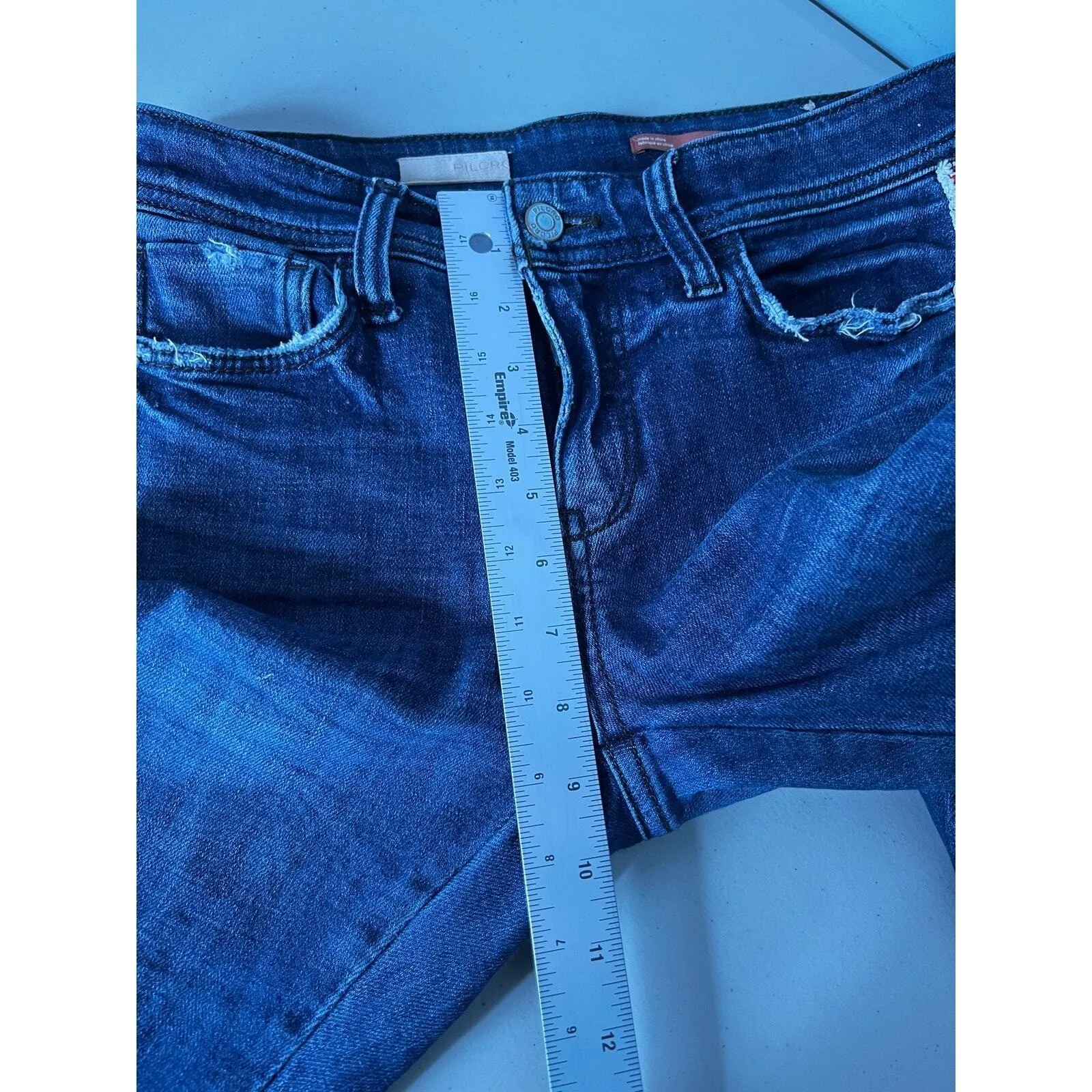 Anthropologie Pilcro‎ The Slim Boyfriend Embroidered Side-Stripe Jeans Size 26P - Image 13