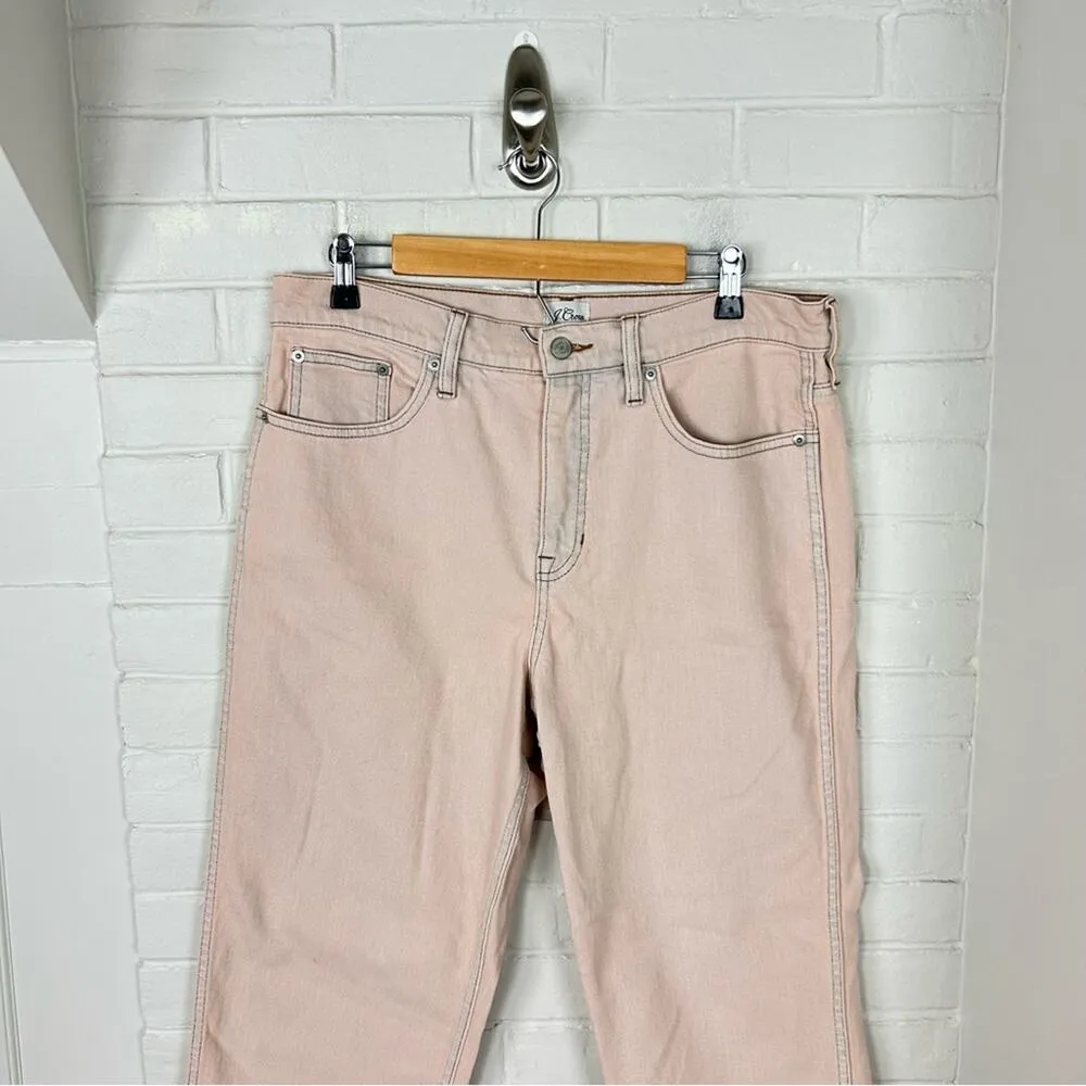J.Crew Pink Light Faded Wash High Rise Straight Leg Denim Size 31 - Image 6