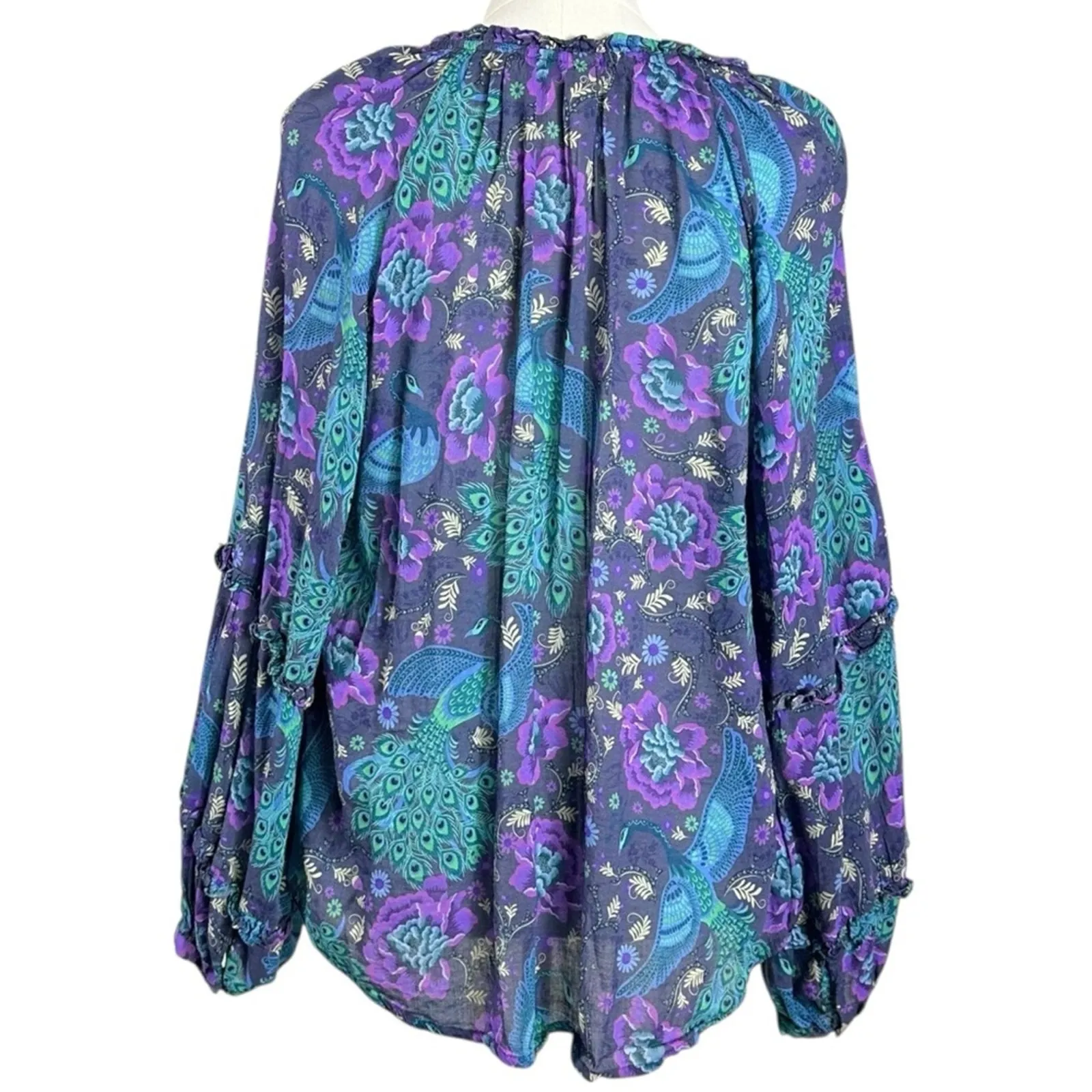 Spell & the Gypsy Bohème Blouse in Baltic Blues Large Bohemian 70s Witchy Blue - Image 7