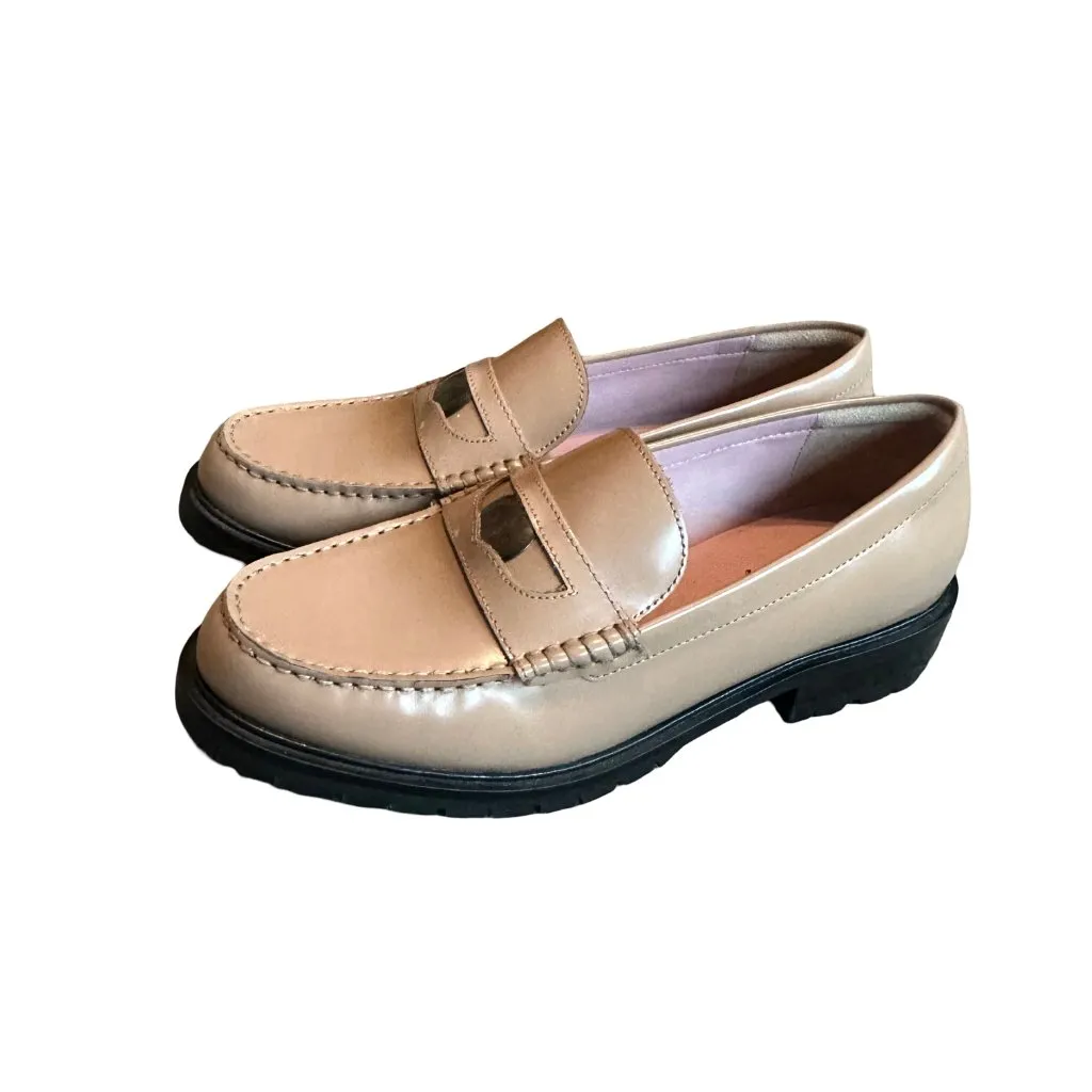 Free People Liv Loafers Slip-On Shoes Camel Tan Penny Loafer Size 8.5 Womens NIB - Image 3