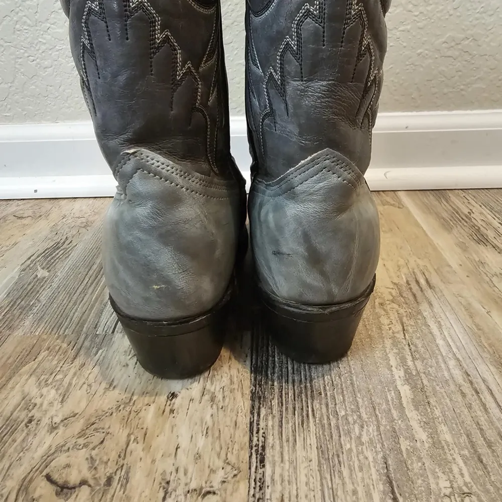 Texas All American Made Womens 7.5D Cowboy Western Boots Stitching Cowgirl Gray Size 7.5 - Image 7