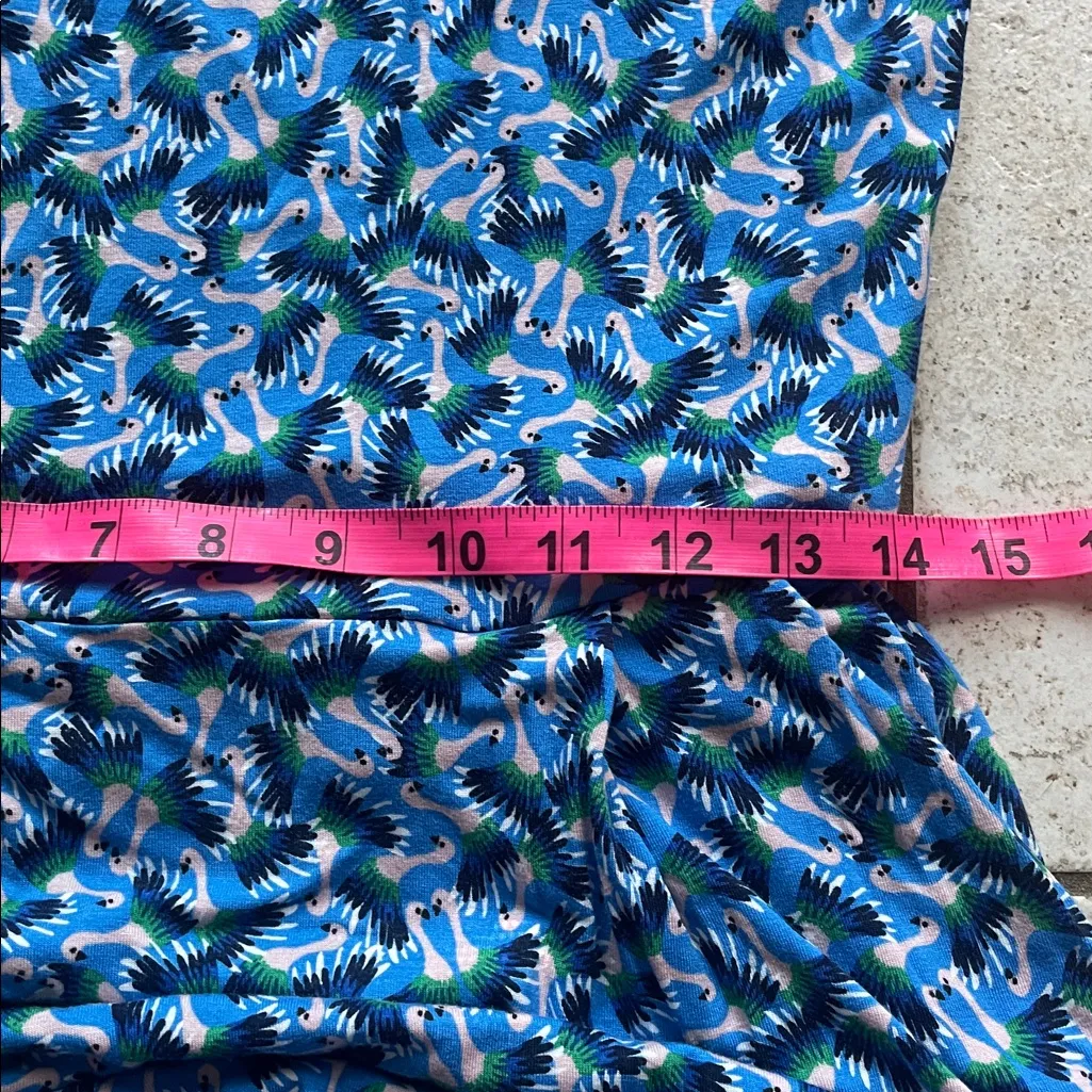 Boden Petronella Jersey Flamingo Splash Print Blue Midi Dress Size 8P - Image 13