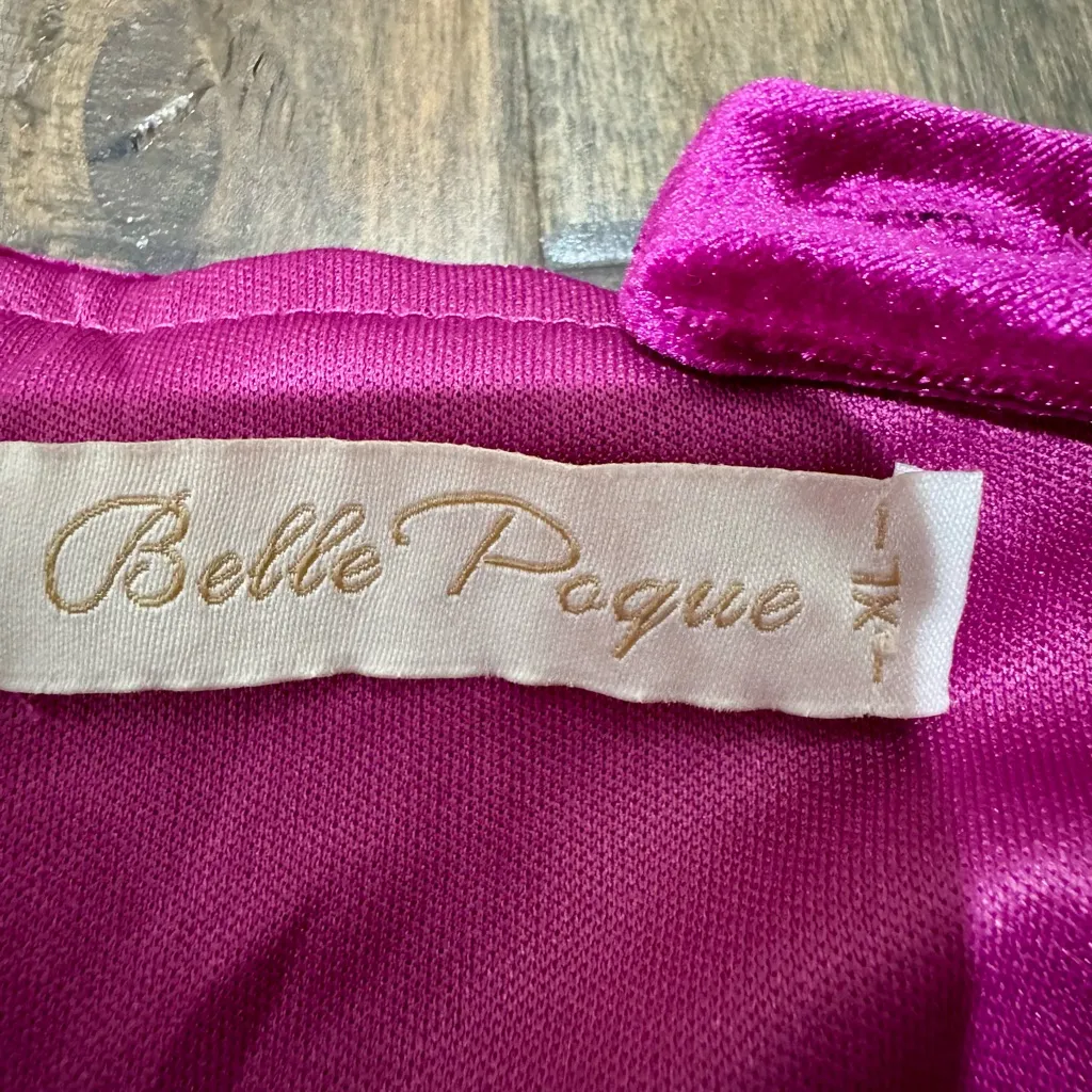 Belle Poque Magenta Velvet Halter Dress w/ Adjustable Button Straps | XL Purple - Image 11