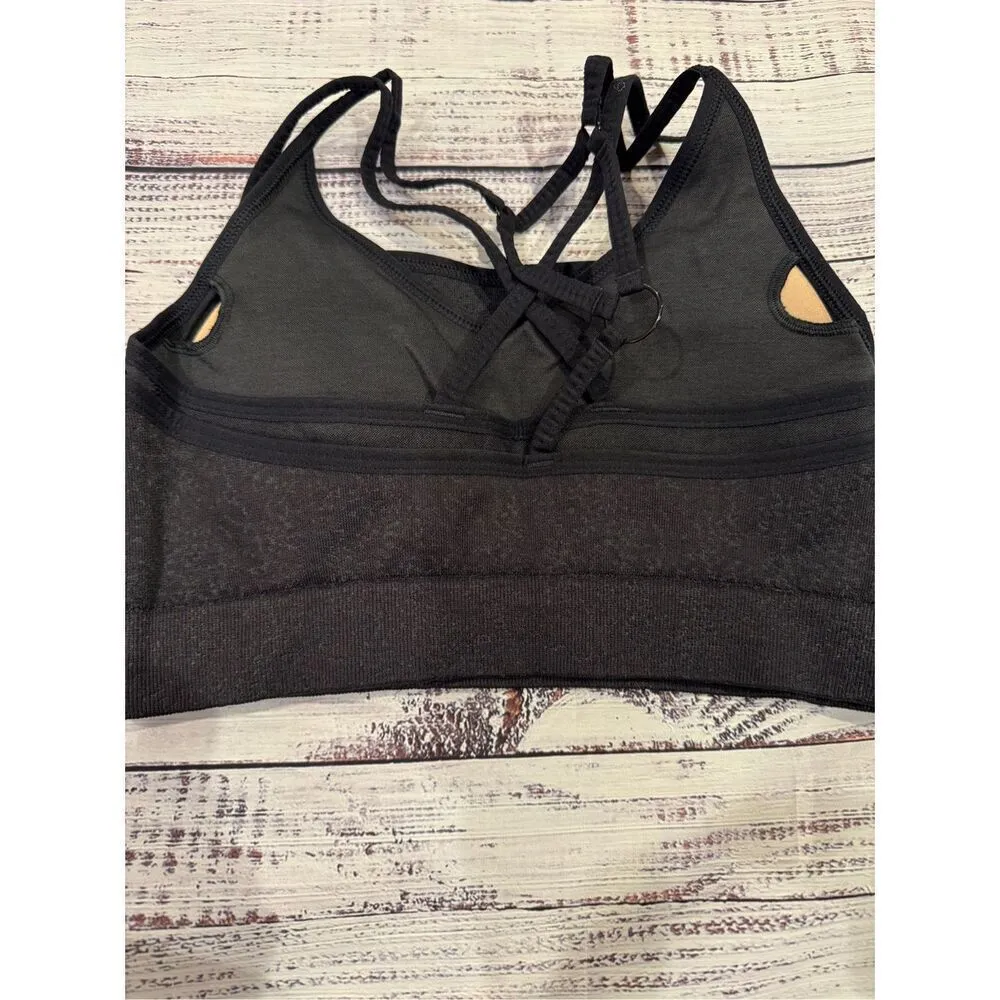 Gymshark NEW Adapt Fleck Seamless Sports Bra in Mineral Black Size Medium - Image 2