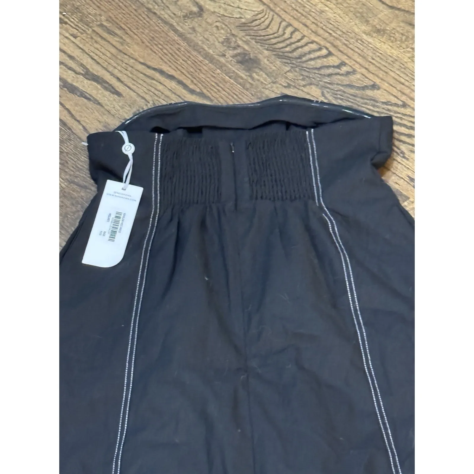 Mon Renn Winslow Midi Dress Linen Strapless Black Minimalistic Women Size‎ M/10 Size M - Image 3