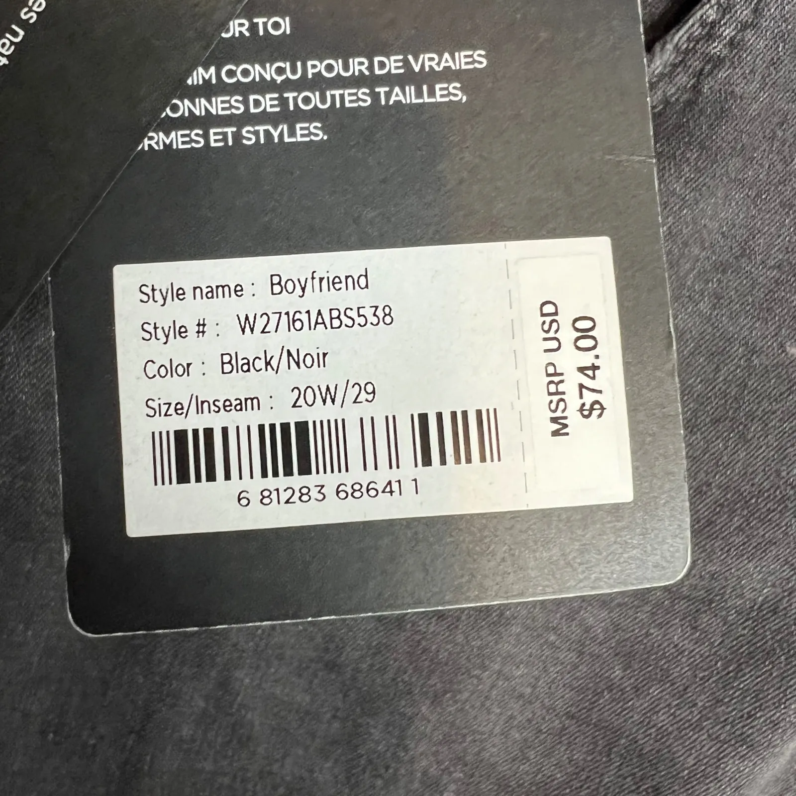 Silver Jeans Co Boyfriend Mid Rise Slim Leg Jeans Plus Sz 20W Distress Black NWT - Image 8