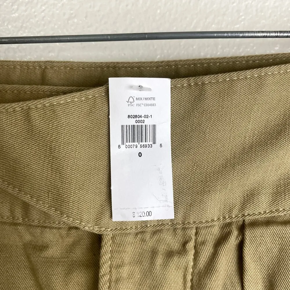 Banana Republic Seafarer Cotton Linen Cargo Khaki Pants Pleated Buckle Size 0 - Image 5