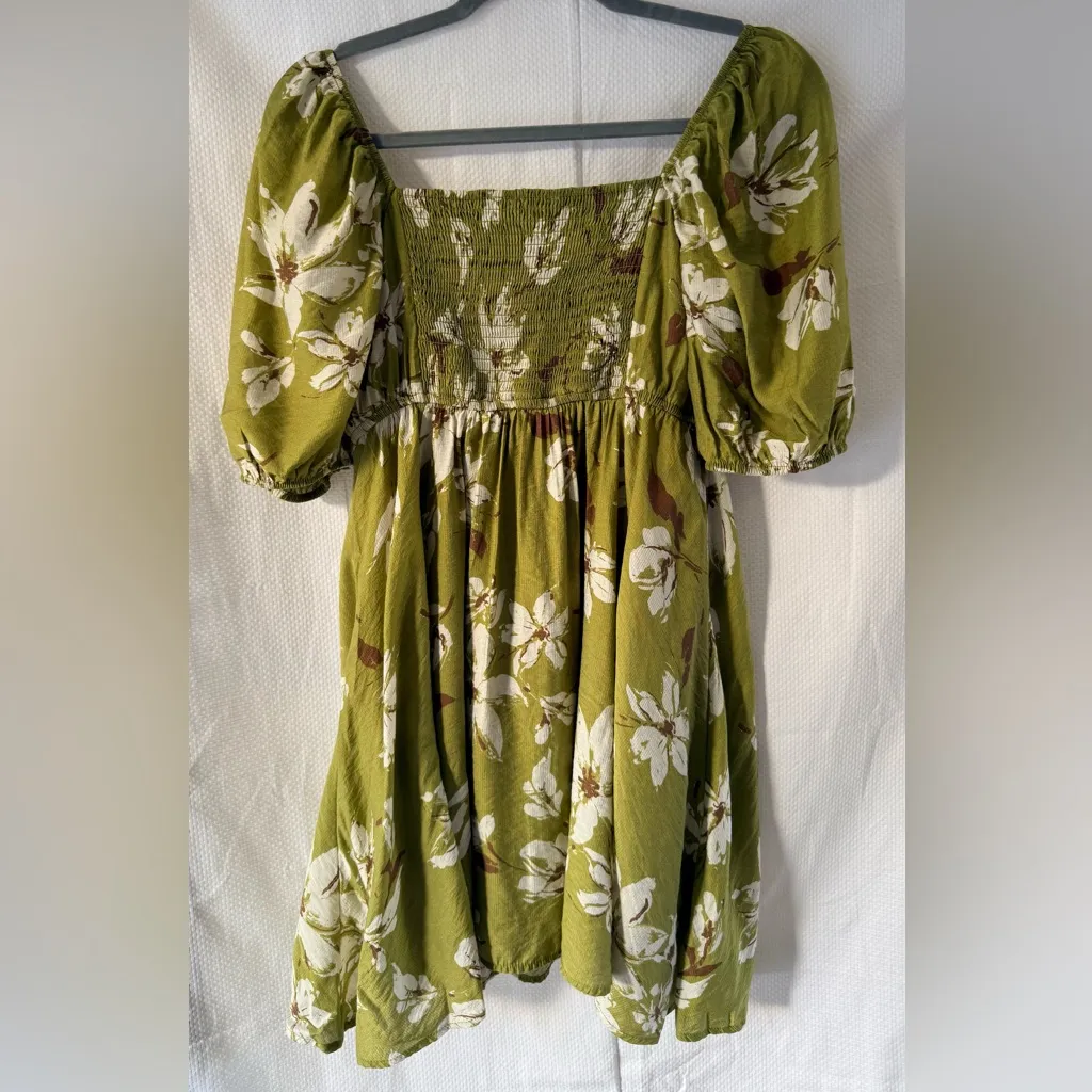 Blu Pepper Olive Floral Mini Dress | Size M - Image 5
