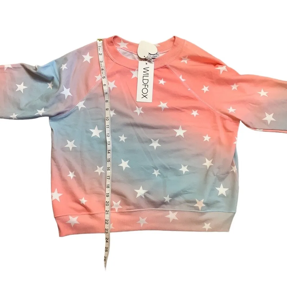 WILDFOX Patriotic Star Print Crewneck Long Sleeve Pullover Sweatshirt Top NWT - Image 10