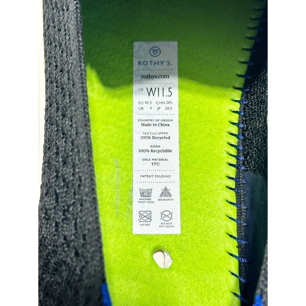 Rothy’s The Sneaker Honeycomb Knit Textured Slip On Shoes Flat Black Womens 11.5 - Image 2