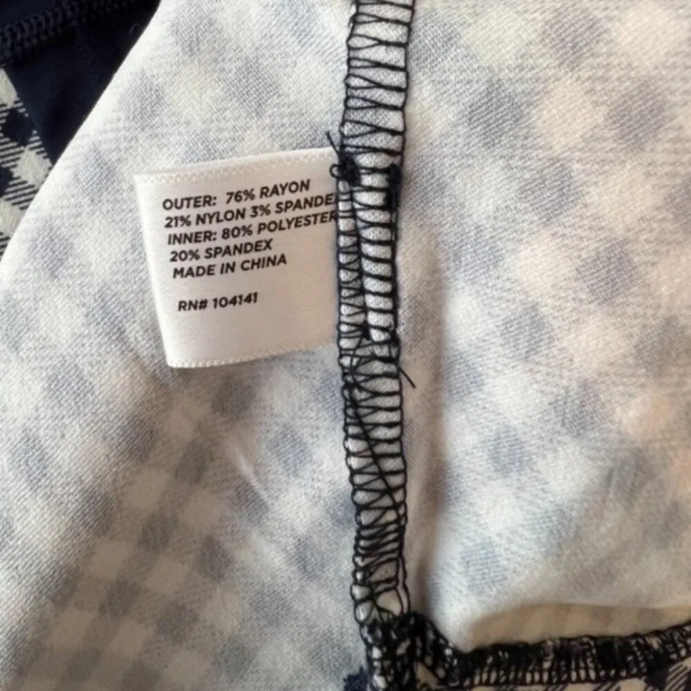 Lady Hagan Gingham Skort Navy & White Size 1X - Image 7