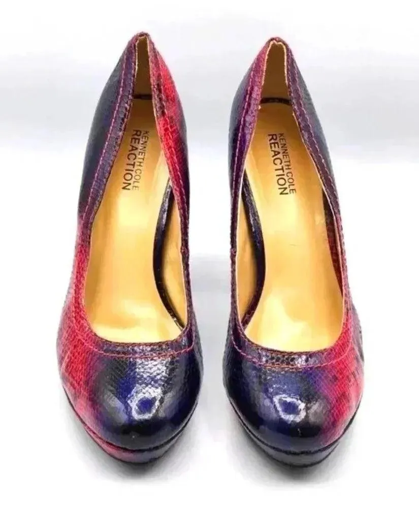 Kenneth Cole Reaction Purple Pink High Heel Pumps Chunky Platform Women Size 7.5 - Image 3