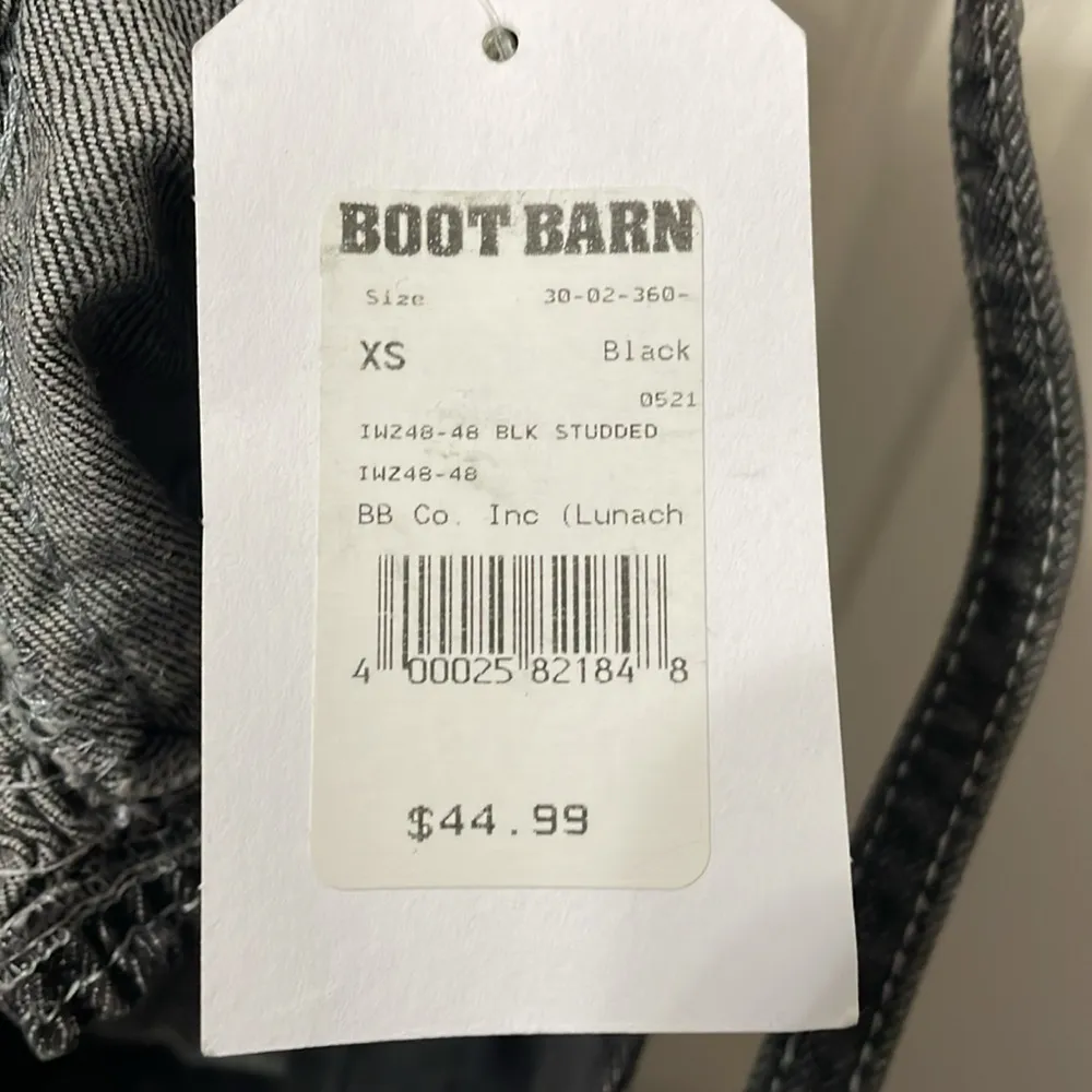 💙💖 NEW Boot Barn Denim Studded Cropped Bustier Top Gray Size XS - Image 6