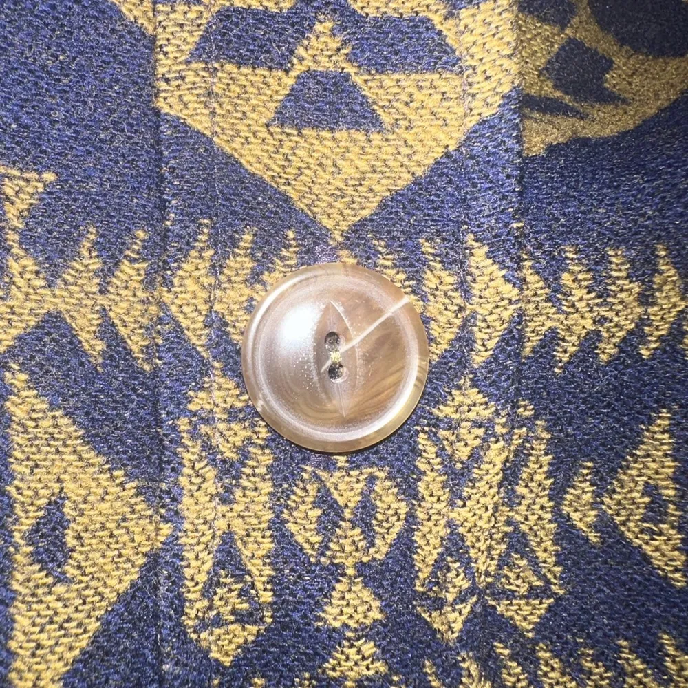 Pendleton Wool skirt Mojave style in pattern navy blue & bronze SIZE 12 - Image 2