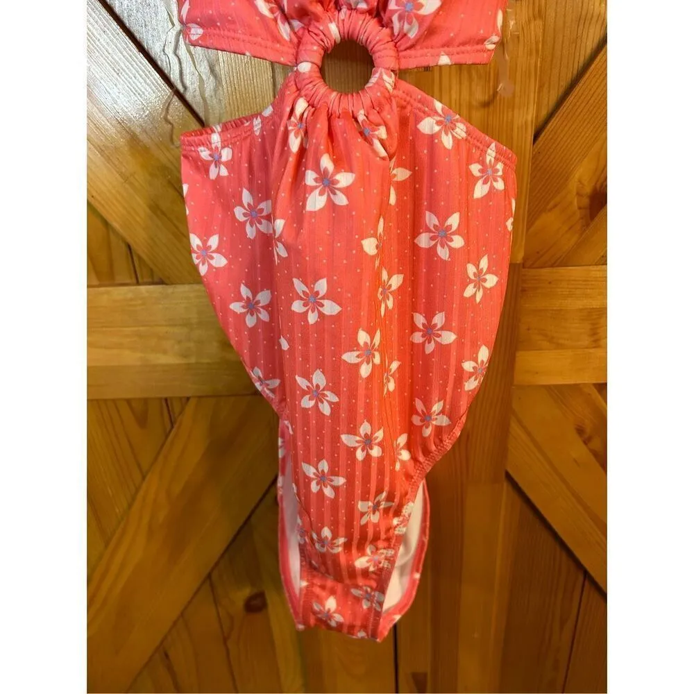 Decree Womens Textured Floral One Piece Swimsuit Juniors Size XXL nwt (0217) - Image 4