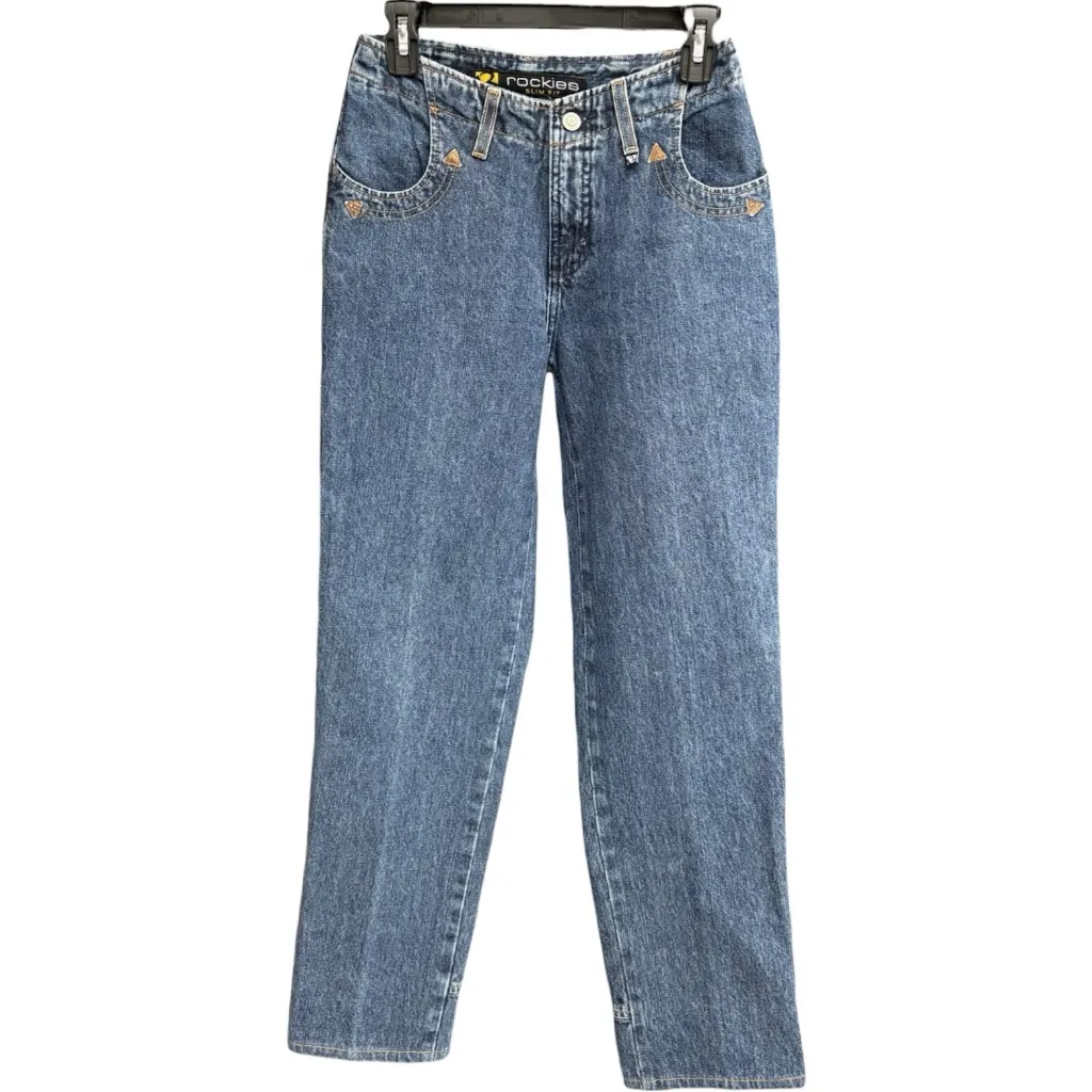 Vintage Rockies Western Jeans Slim Fit Blue Jeans High Rise Size 26 Long - Image 11