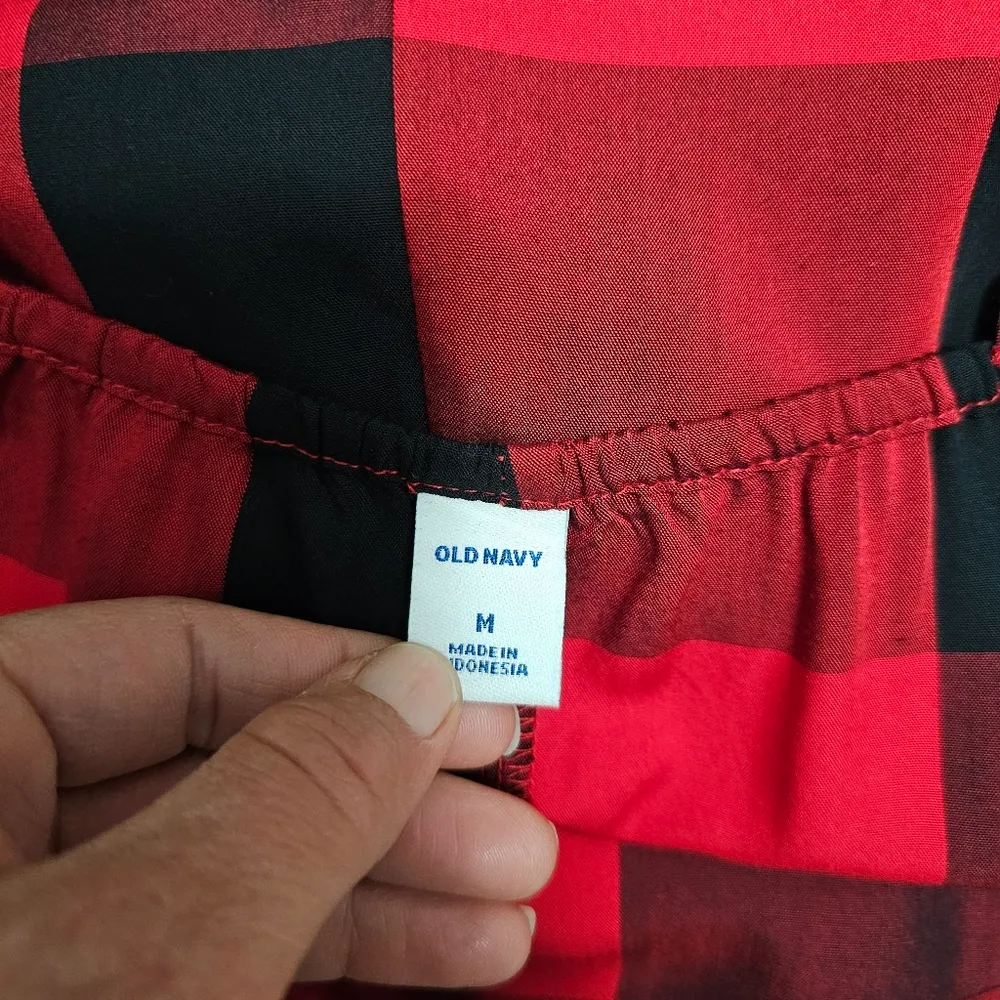 Old Navy Red & Black Plaid Sleeveless Slip Dress Slip Dress Size Medium - Image 6