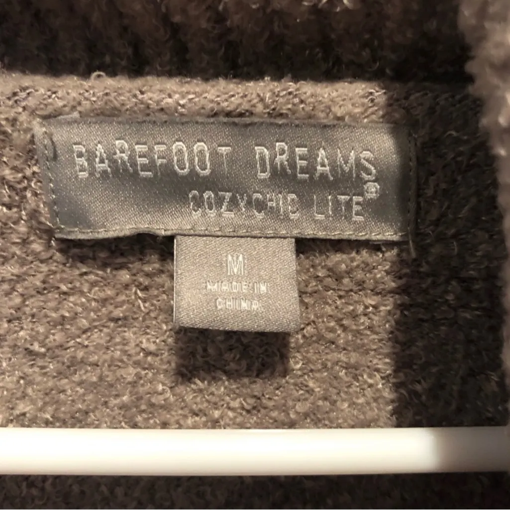 Barefoot Dreams Open Cardigan Taupe Light Brown Size Medium Cozychic Lite - Image 2