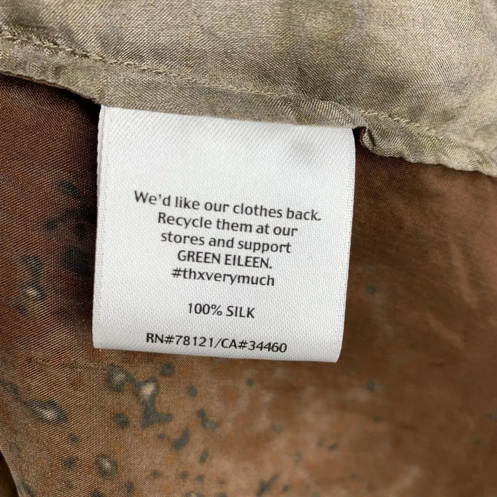 Eileen Fisher Sea Spray Print Silk Scoop Neck Top Blouse Size XS - Image 7