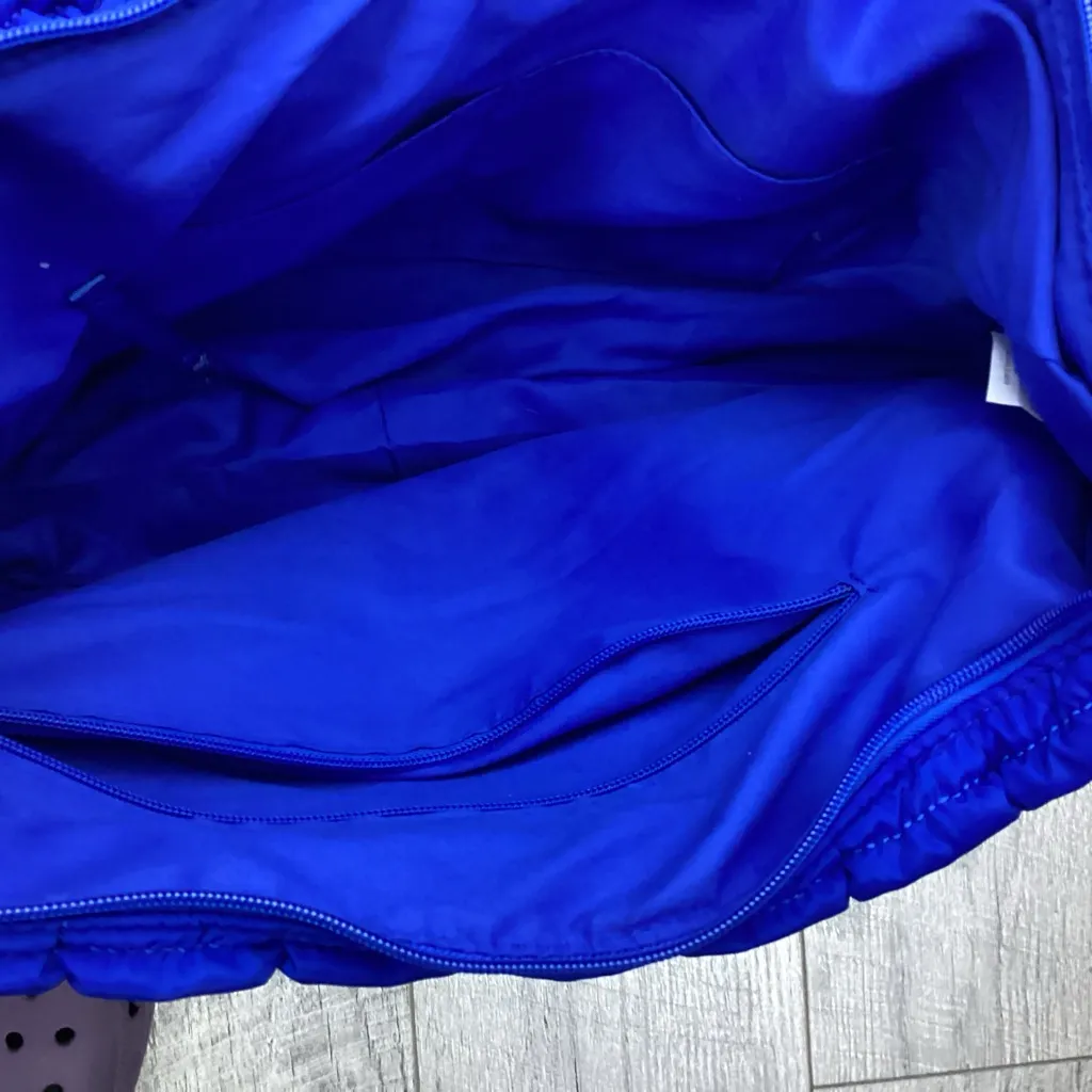 Quilted Carryall Tote Bag Blue - Image 6