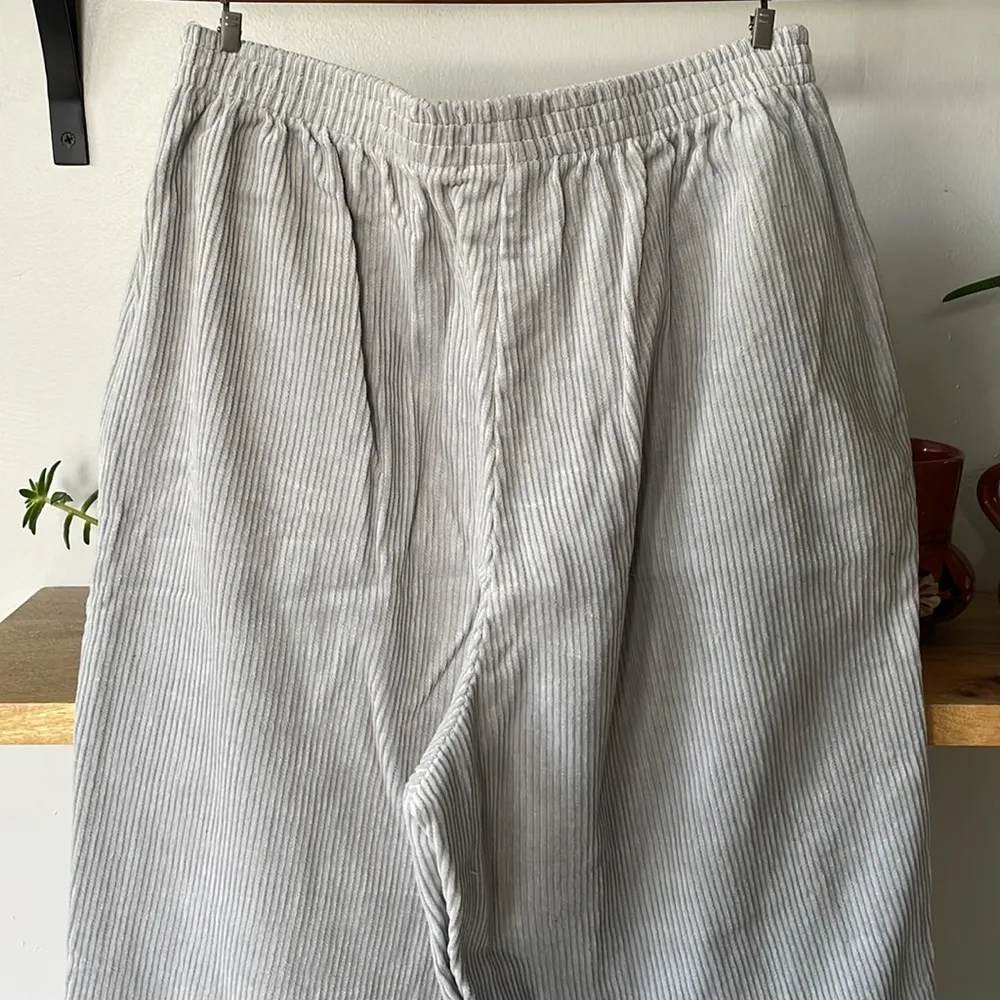 Blair Powder Blue Gray Wide Wale High Rise Corduroy Pants Size Petite Small - Image 6