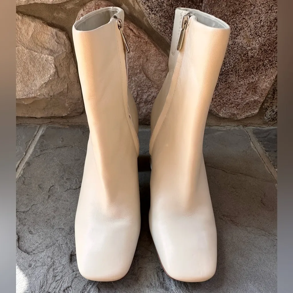 Sam Edelman
Women's Codie Square-Toe Flared-Heel Booties Ivory Zip Up - Image 7