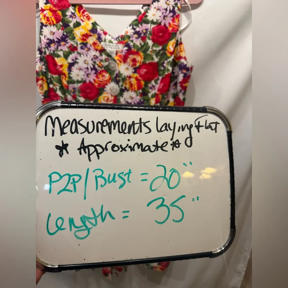 Vintage EXPRESS TRICOT floral drop-waist jumper from 90s 80s size 13 - Image 2