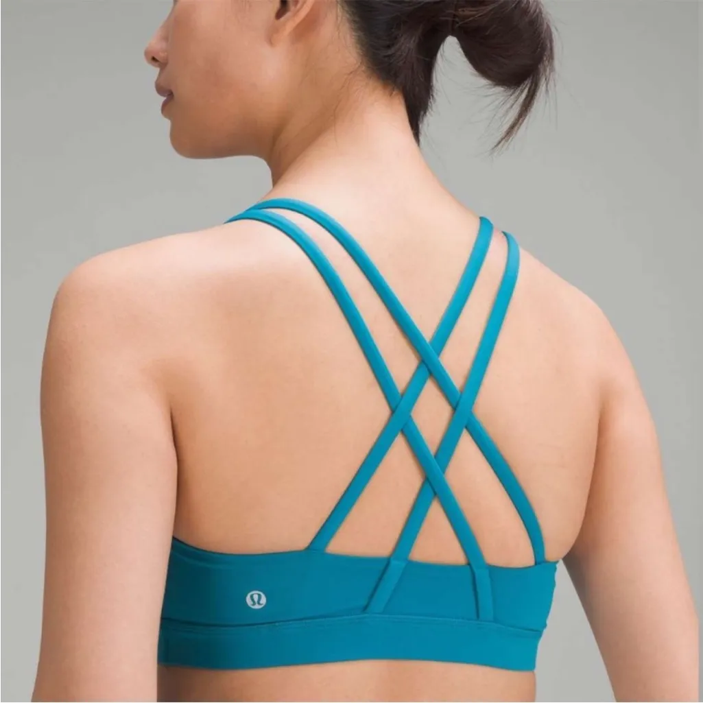 Lululemon Energy Bra Medium Support, B–D Cups Hawaiian Turquoise size 6 - Image 3