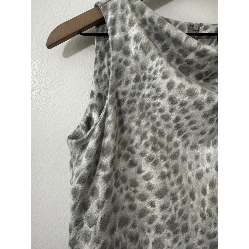 J. McLaughlin Delilah Silver Gray Safari Cheetah Print Suede Dress XS - Image 8