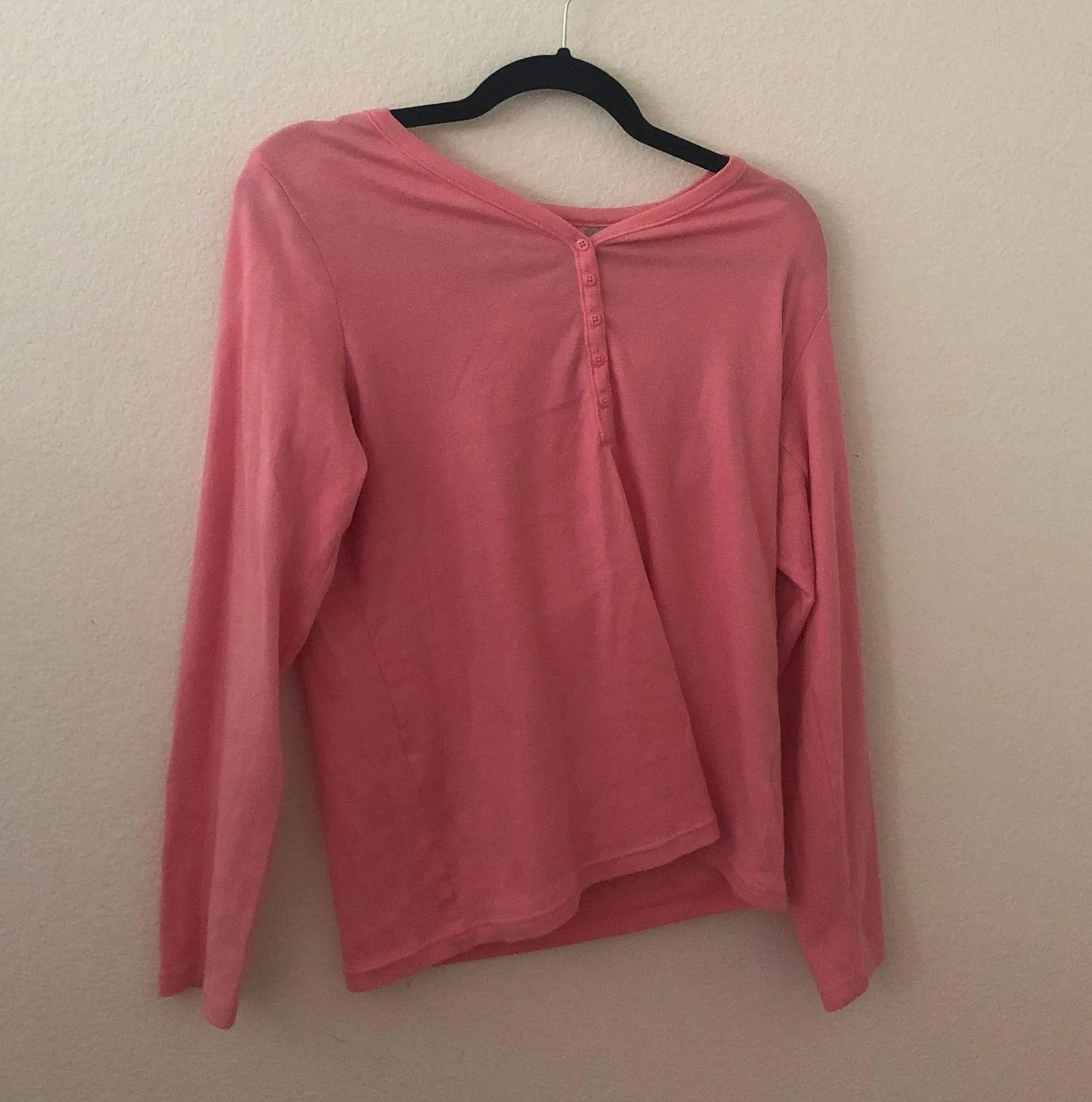 Long Sleeve Pink Button Up Pajama Top - Image 4