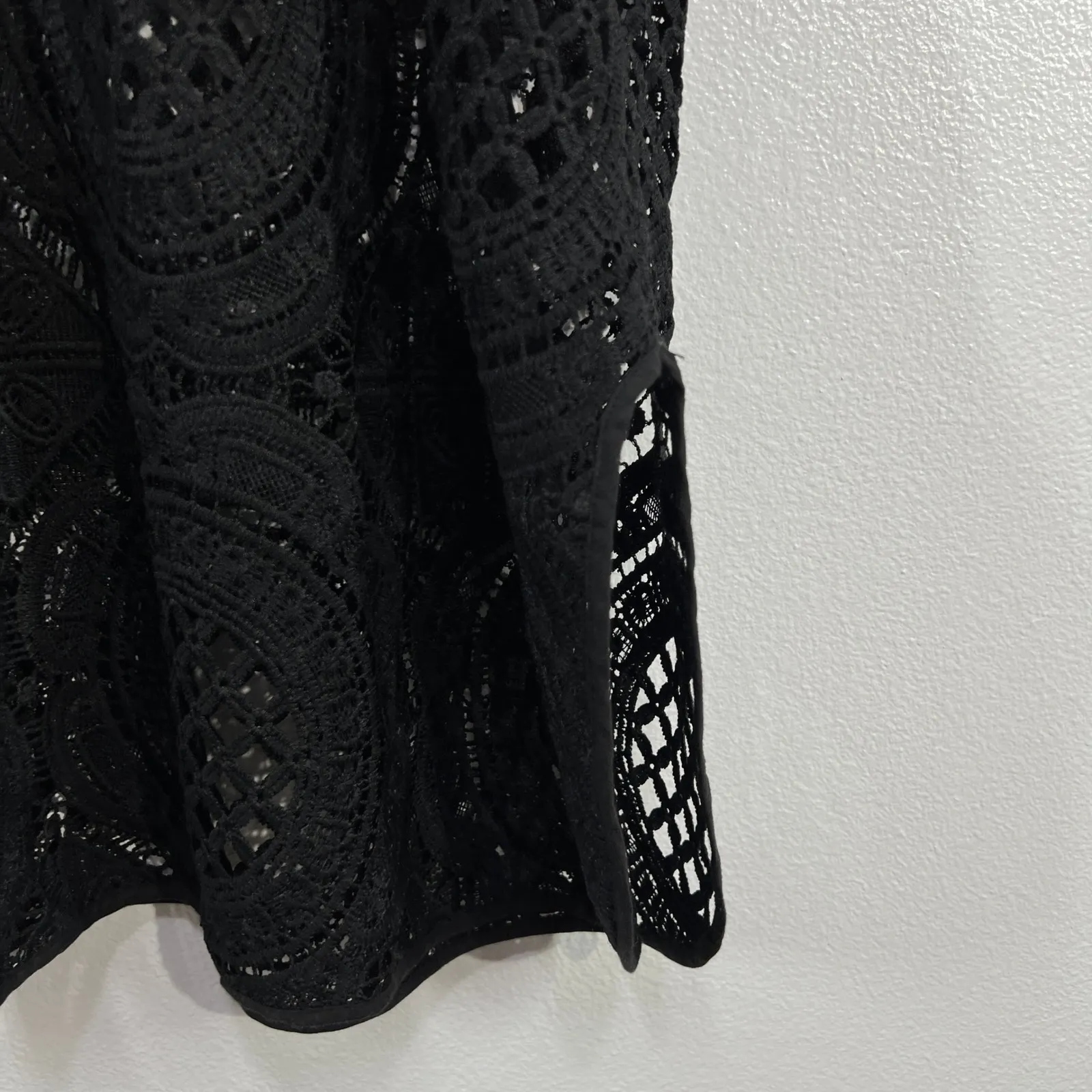 Catherines Black Lace Crochet Blouse Short Sleeve Plus Size Top Sheer Overlay 3X - Image 9