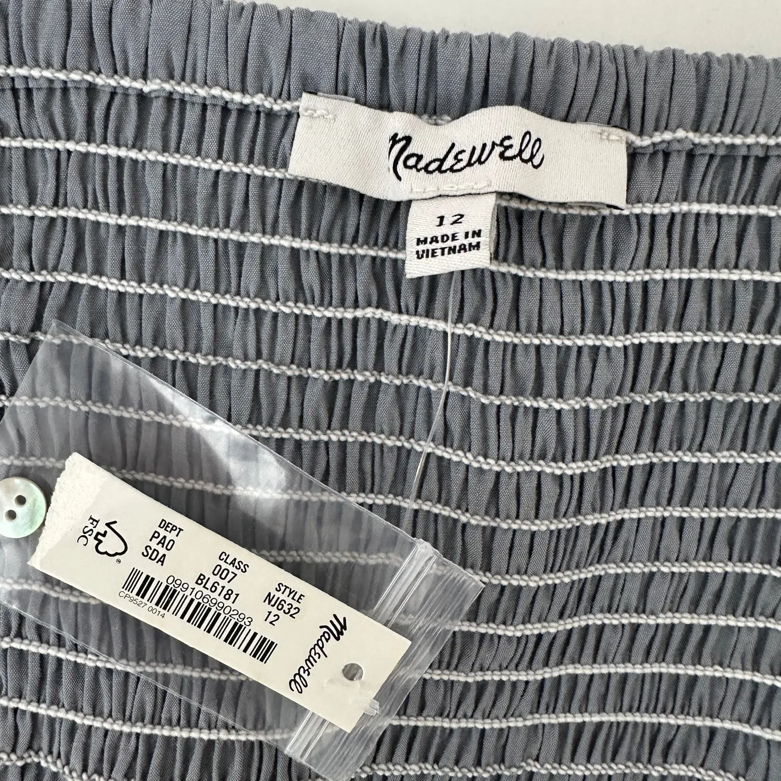 Madewell Softdrape Gwen Crop Vest Top Still Dawn Gray Fitted V Neck US 12 NWT - Image 8