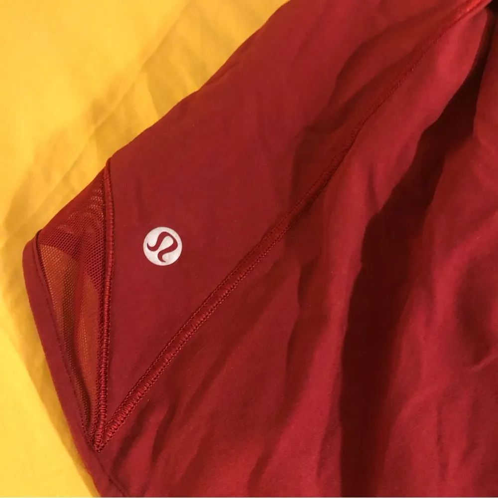 Lululemon Deep Rouge Red Athletic Mesh Short Hotty Hot Shorts 4” - Image 8