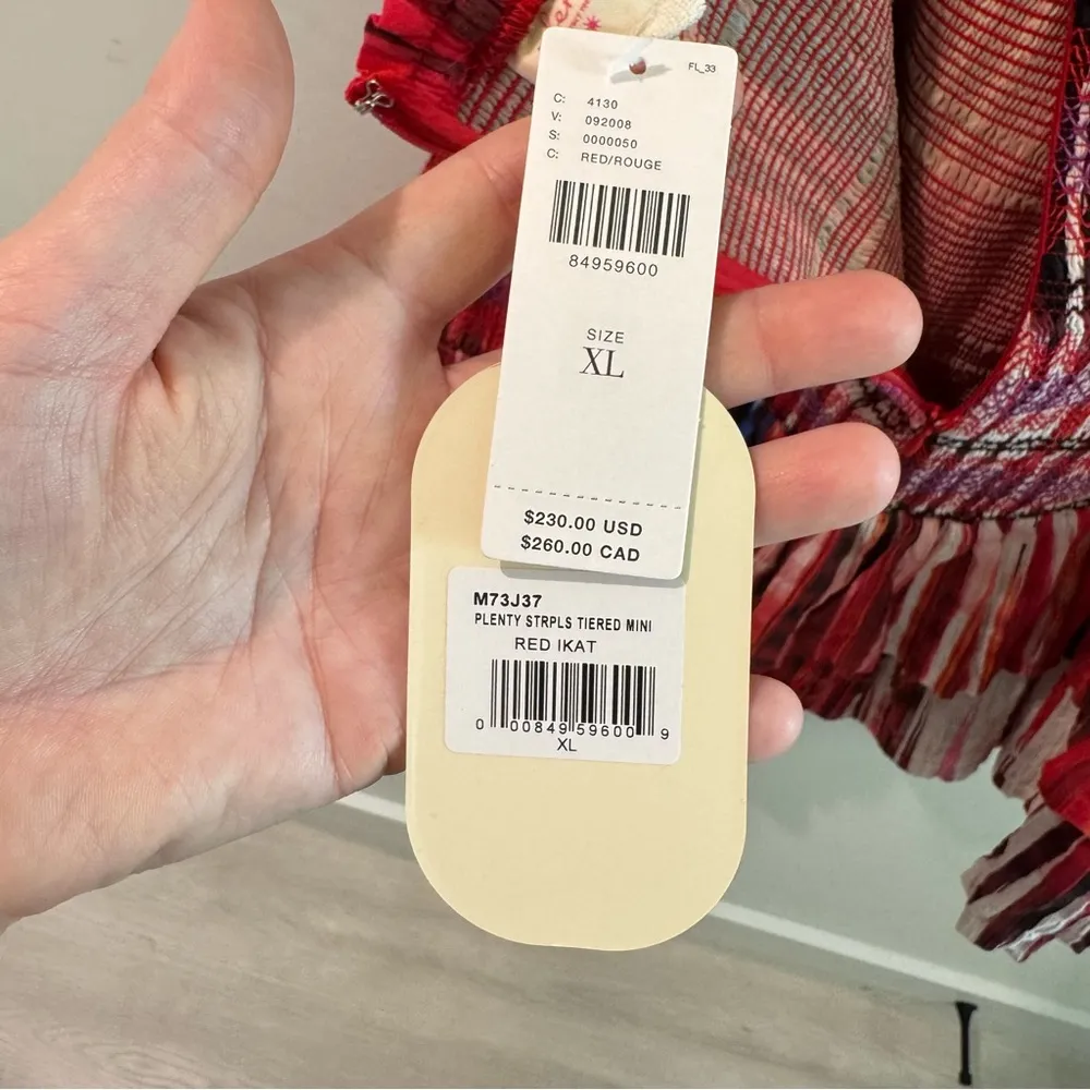 NWT Anthropologie Plenty by Tracy Reese Strapless Tiered Smocked Mini Dress XL - Image 10