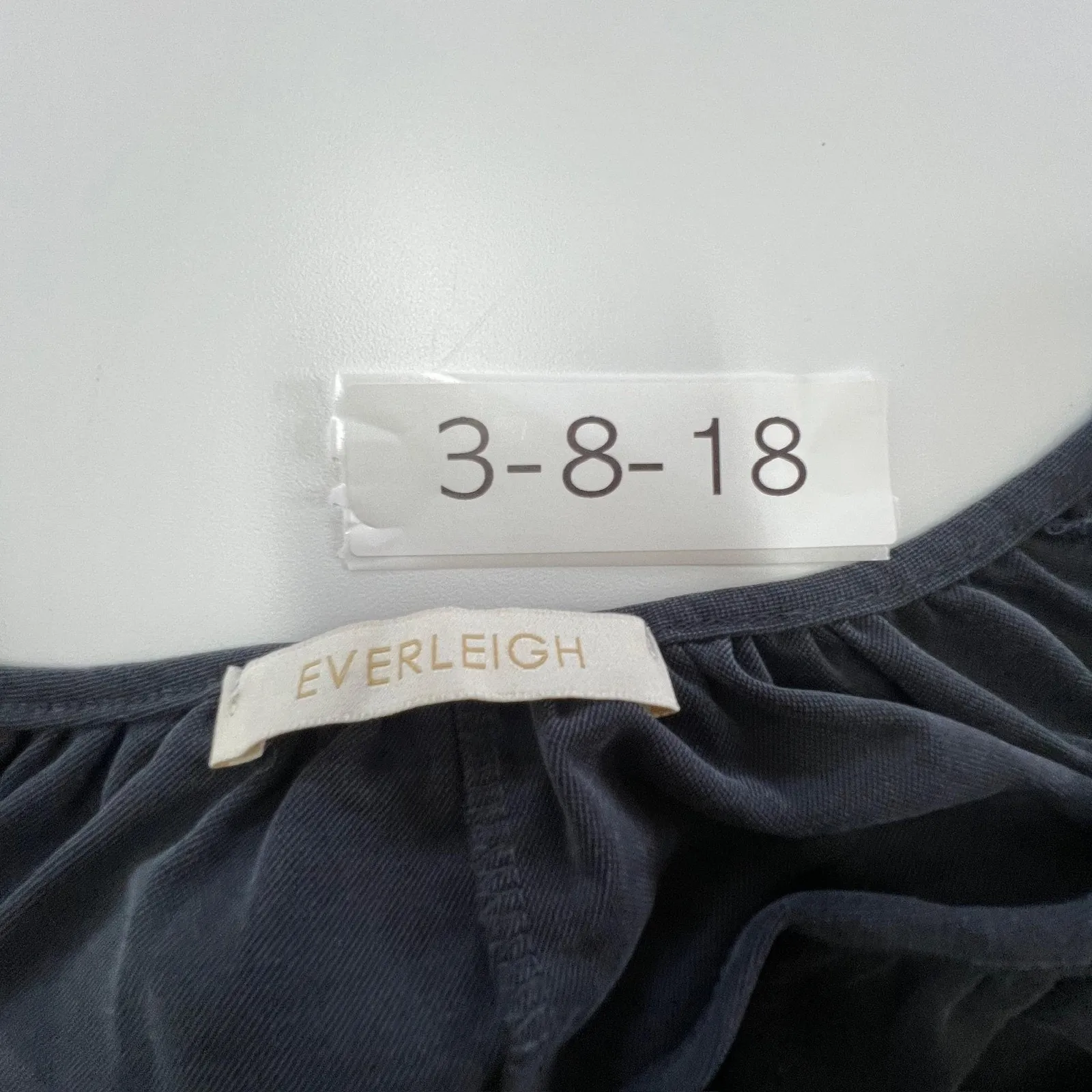 Everleigh Dress Womens Medium Long‎ Sleeve Knee Length Boho Pullover Tie Neck Black - Image 4