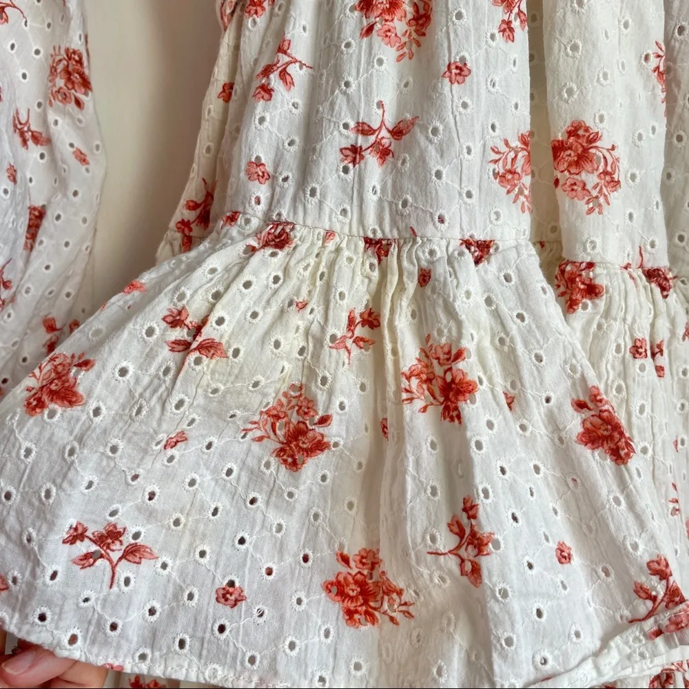 Maia Bergman Ines Eyelet Wrap Floral Dress White Size XS - Image 9