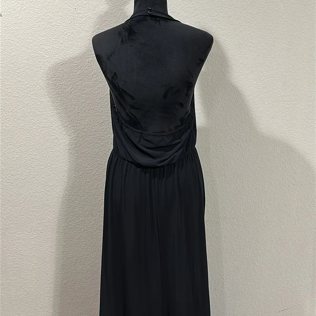 Venus Black Halter Dress - Image 3