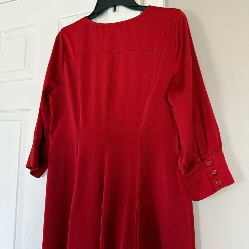 Soft Surroundings Red Satin Feel Maxi Dress Modest - Image 7