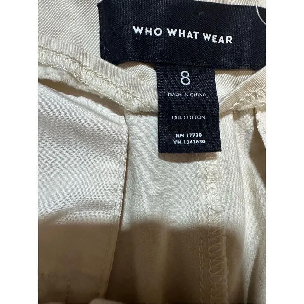 Who What Wear Pants Trouser Natural waist 100 % cotton Light Tan Khaki  with bel - Image 3