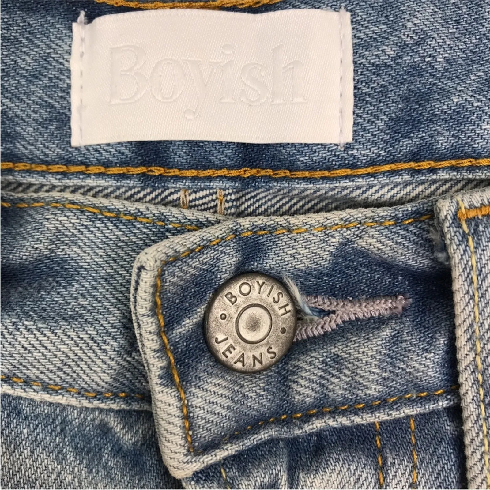 BOYISH High Rise Slim Straight Jean Women 26 Light Blue Normcore Stretwear Caual - Image 10