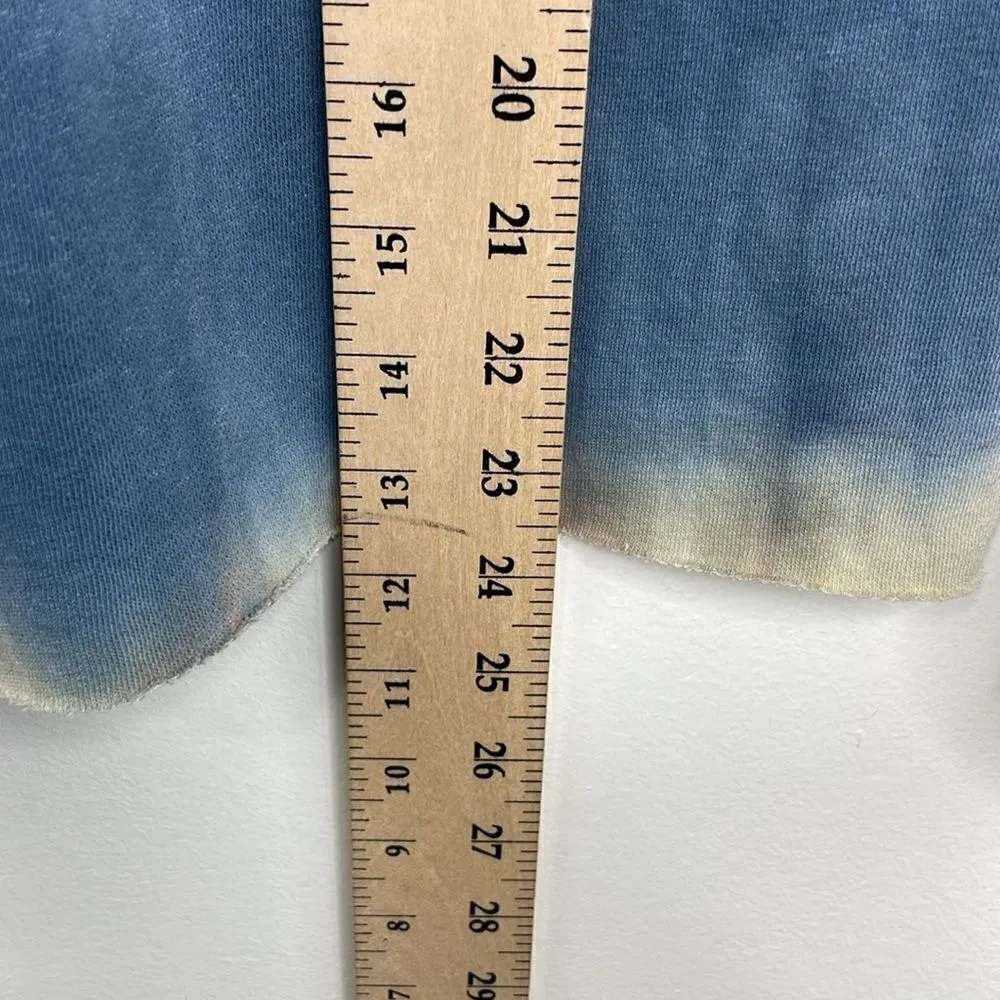 Boho Tie Dye Long Sleeve Sweatshirt size Medium with raw hem Blue - Image 11