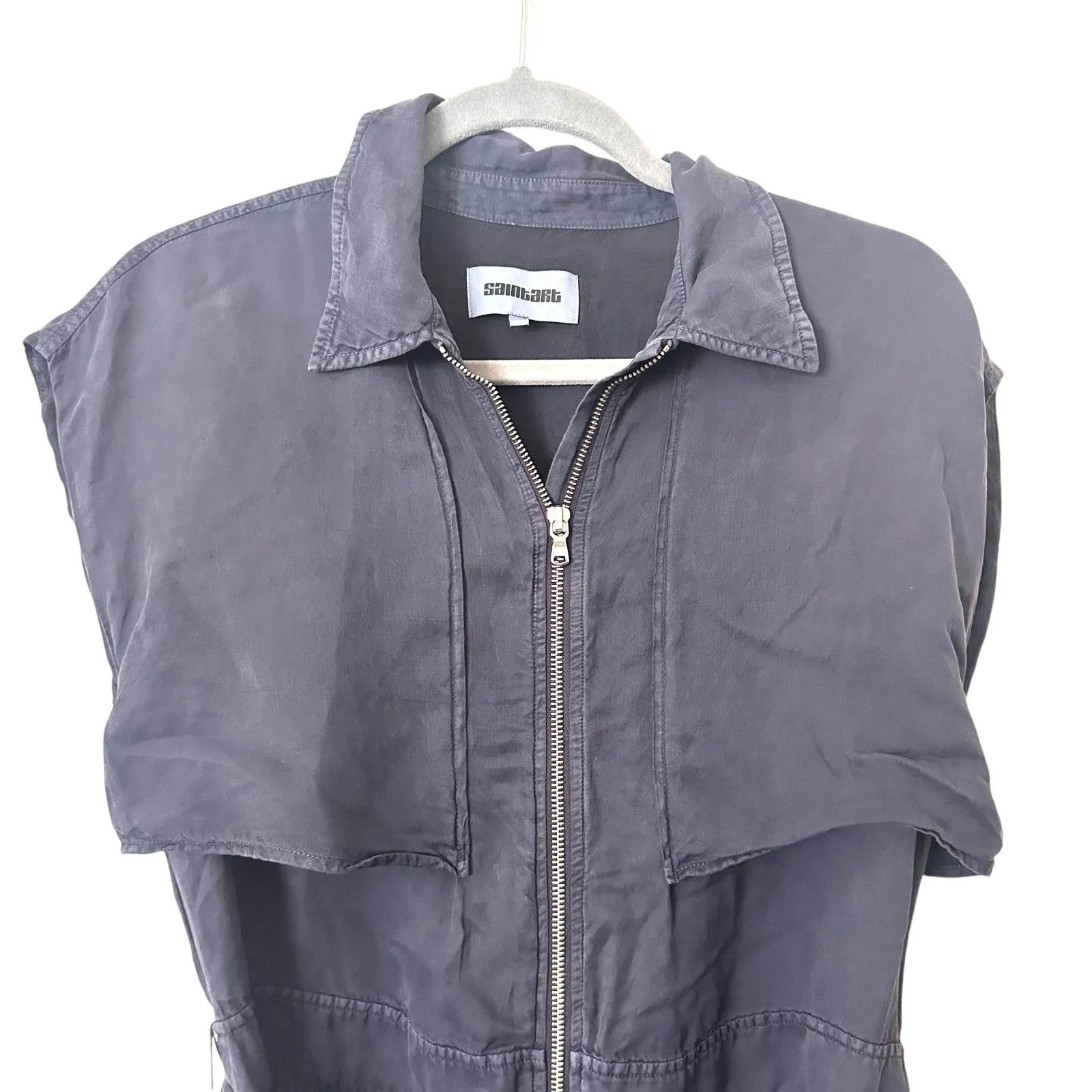 SAINT ART Maxine Belted Cargo Jumpsuit‎ Navy Blue Small - Image 6