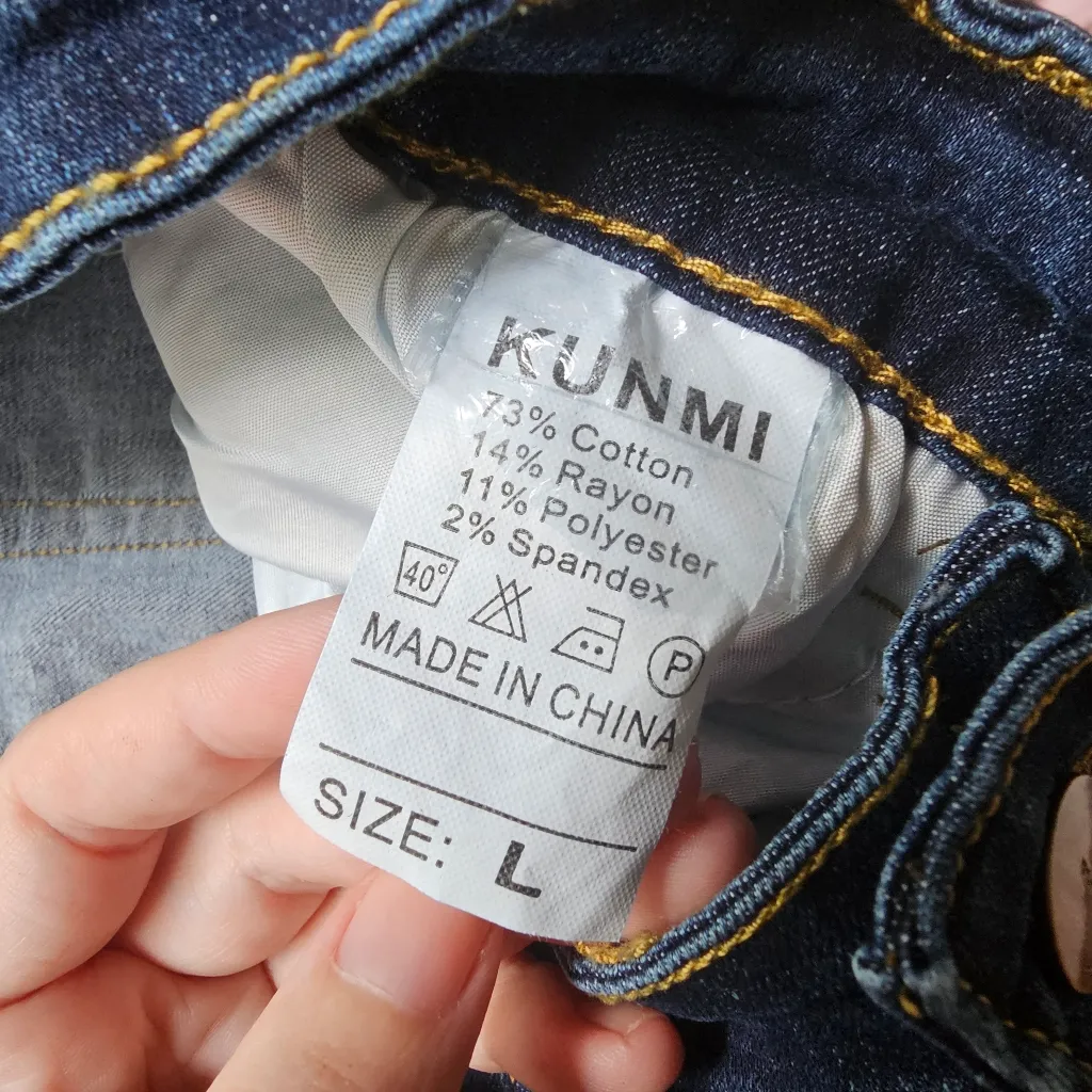 Kunmi Large High Waisted Button Fly Jeans Blue Size 30 - Image 4