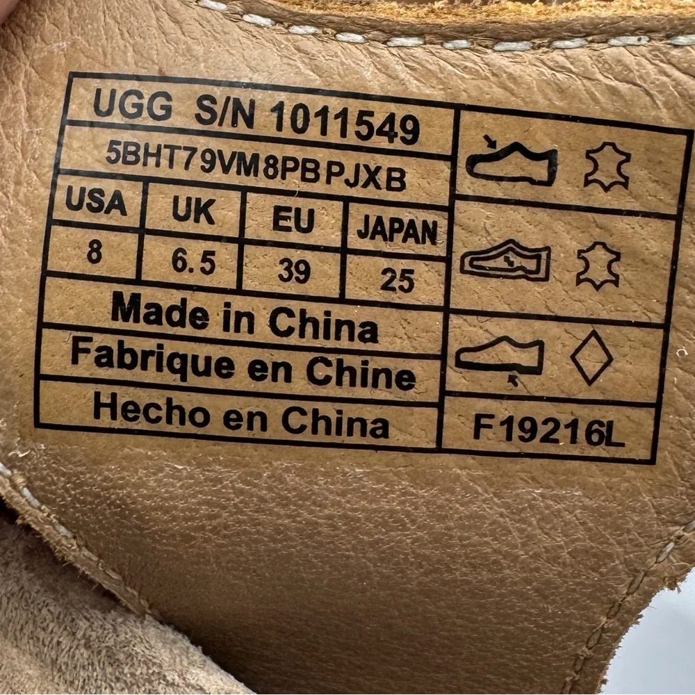 NWOB UGG Australia VEVA Chestnut Leather Wedge Heel Sandals Womens Shoes Size 8 - Image 10